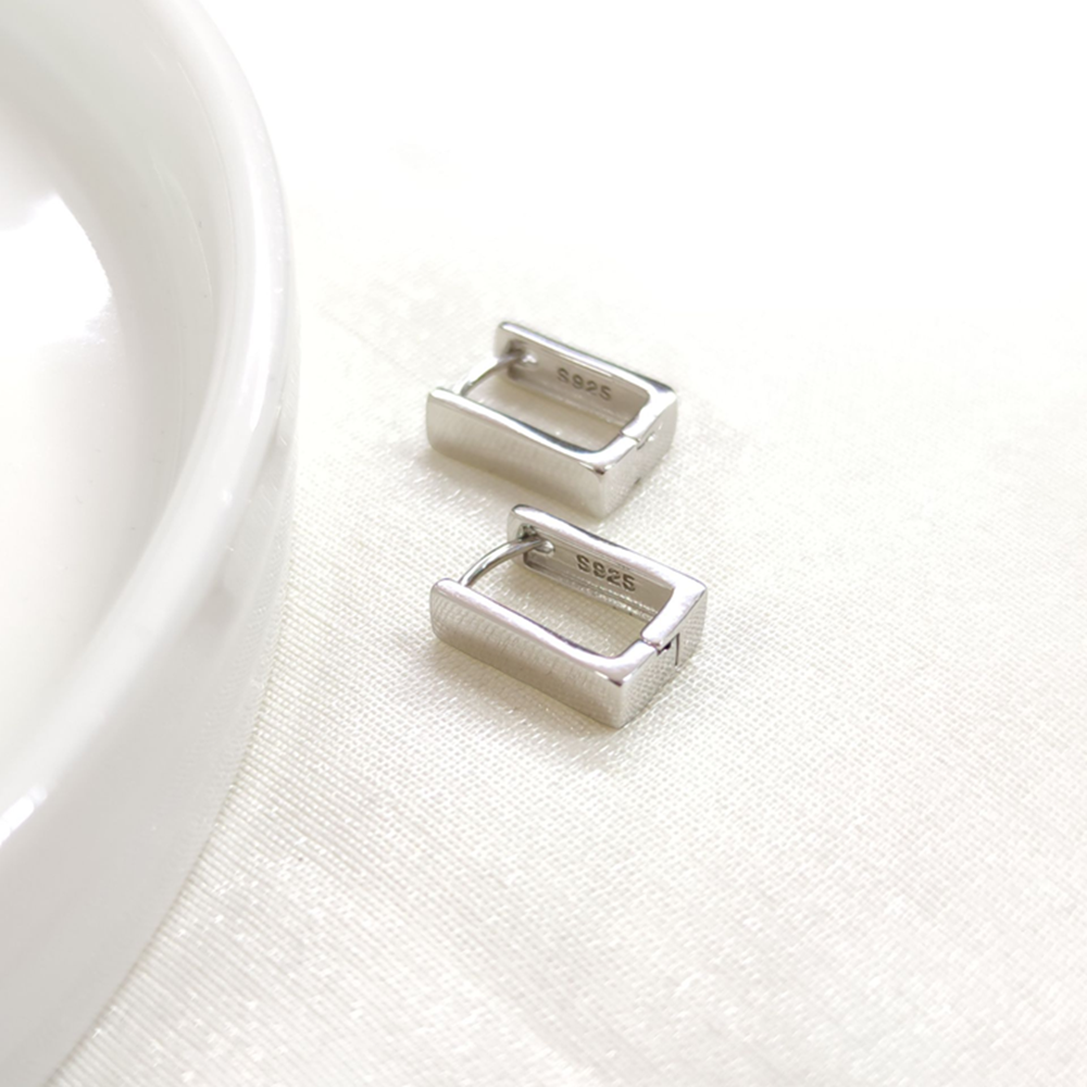 İTHAL DÖRTGEN 12X6 MM GÜMÜŞ HALKA KÜPE