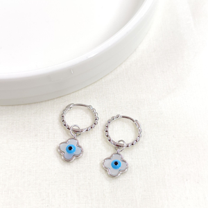 İTHAL SEDEF NAZAR BONCUKLU 12 MM GÜMÜŞ HALKA KÜPE