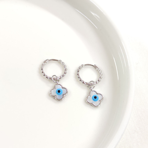 İTHAL SEDEF NAZAR BONCUKLU 12 MM GÜMÜŞ HALKA KÜPE