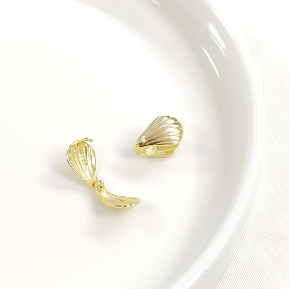 İTHAL MİDYE MİNİ GÜMÜŞ HALKA KÜPE - ALTIN SARI