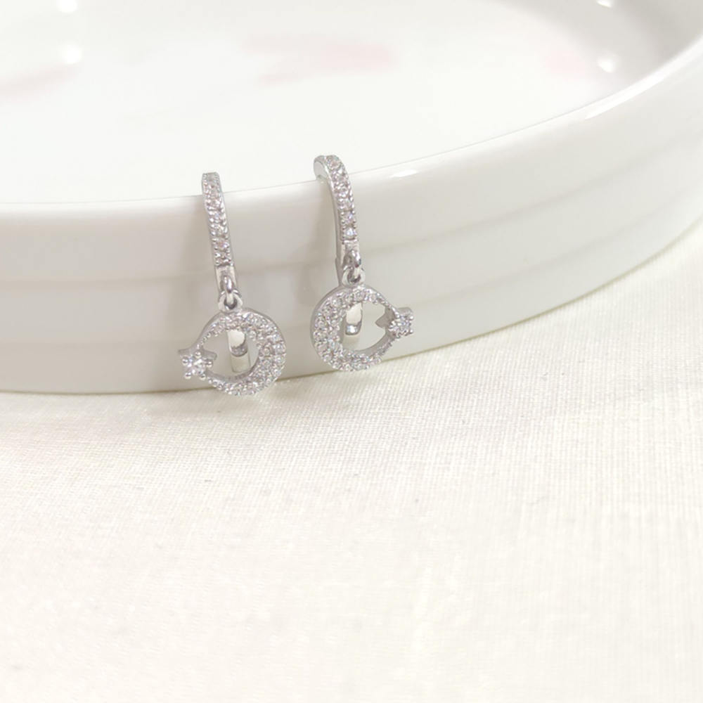 AY YILDIZ 10 MM HALKA GÜMÜŞ KÜPE