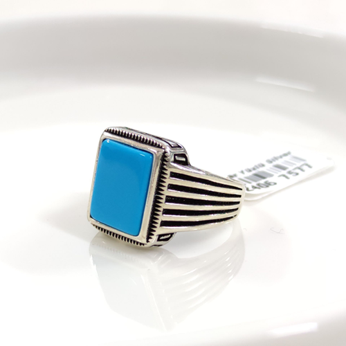 TURKUAZ TAŞLI GÜMÜŞ ERKEK YÜZÜK