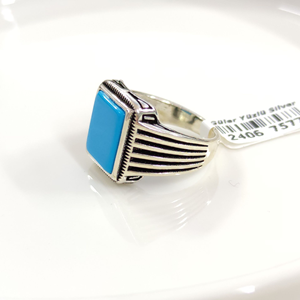 TURKUAZ TAŞLI GÜMÜŞ ERKEK YÜZÜK
