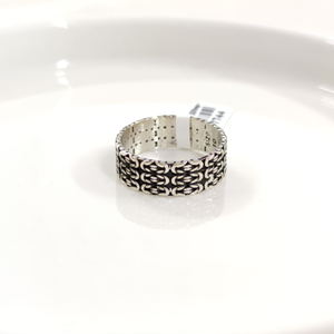 7,50 MM GÜMÜŞ KRAL DESENLİ OKSİTLİ ALYANS YÜZÜK