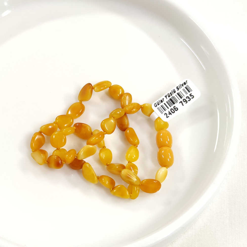 KEHRİBAR DOĞAL TAŞ BEBEK KOLYESİ