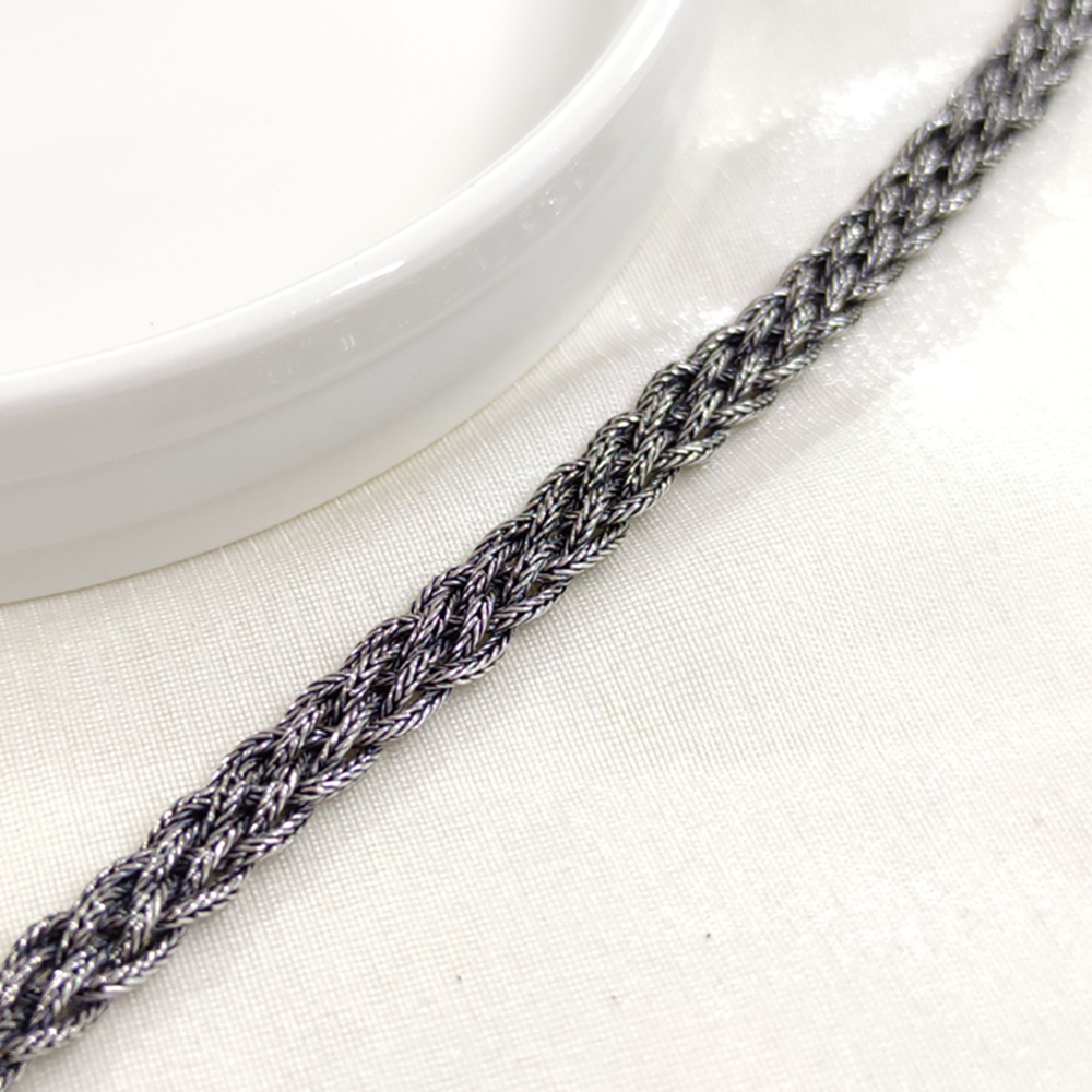 7 MM ÖRGÜ MODEL OKSİTLİ ERKEK BİLEKLİK 20 CM