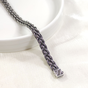 7 MM ÖRGÜ MODEL OKSİTLİ ERKEK BİLEKLİK 20 CM