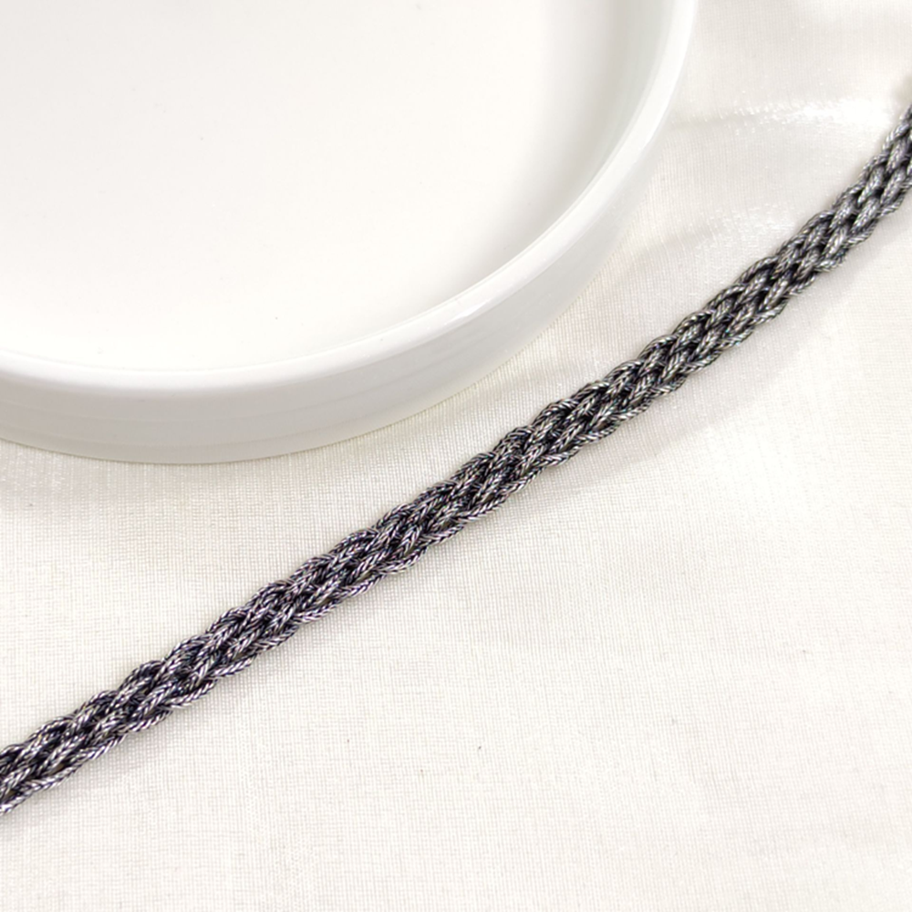 7 MM ÖRGÜ MODEL OKSİTLİ ERKEK BİLEKLİK 20 CM