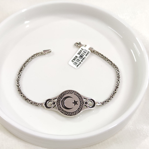 2,50 MM KRAL ZİNCİRLİ AY YILDIZ ERKEK BİLEKLİK 20 CM