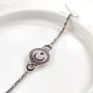 2,50 MM KRAL ZİNCİRLİ AY YILDIZ ERKEK BİLEKLİK 20 CM