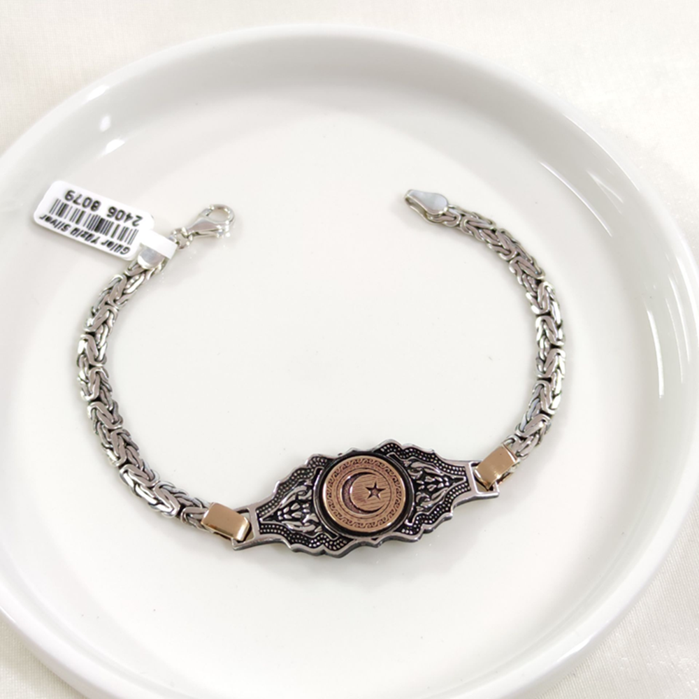 5,5 MM KRAL ZİNCİRLİ AY YILDIZ ERKEK BİLEKLİK 20 CM