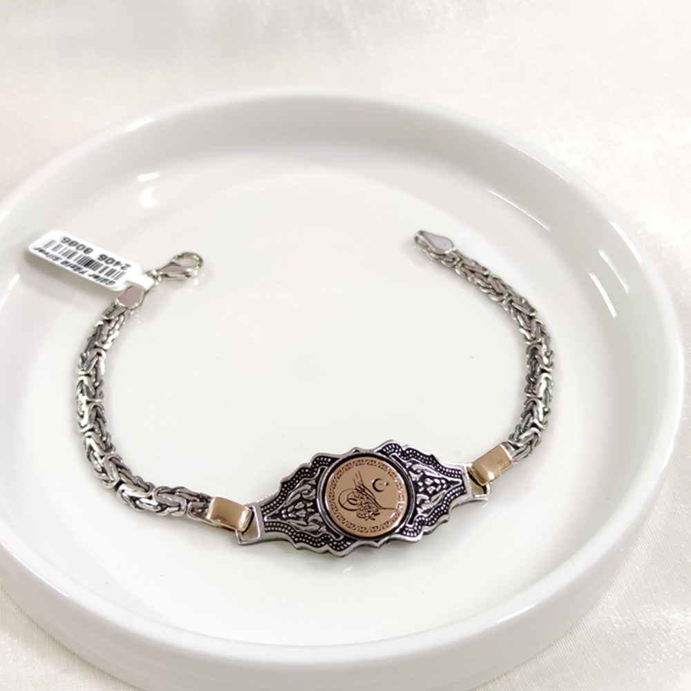 5,5 MM KRAL ZİNCİRLİ TUĞRA ERKEK BİLEKLİK 20 CM