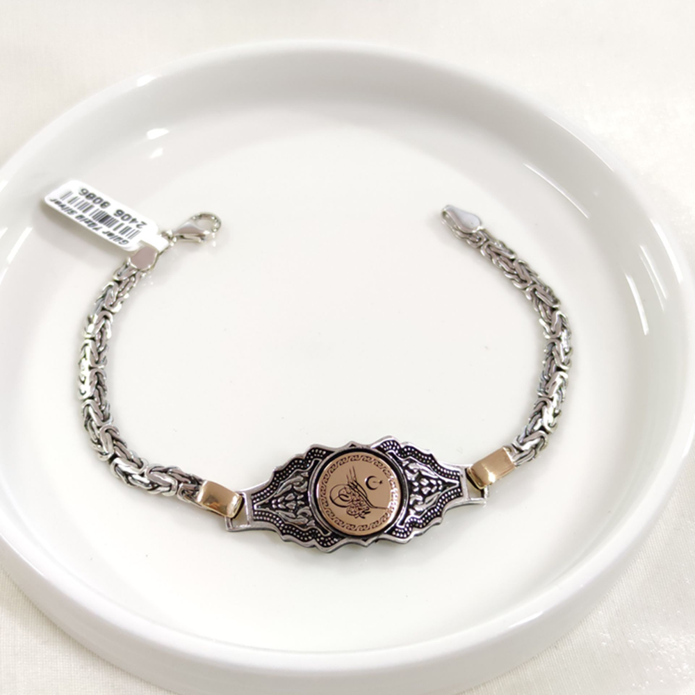 5,5 MM KRAL ZİNCİRLİ TUĞRA ERKEK BİLEKLİK 20 CM