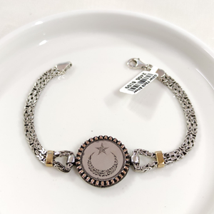 2,5 MM KRAL ZİNCİRLİ DESENLİ AY YILDIZ ERKEK BİLEKLİK 20 CM