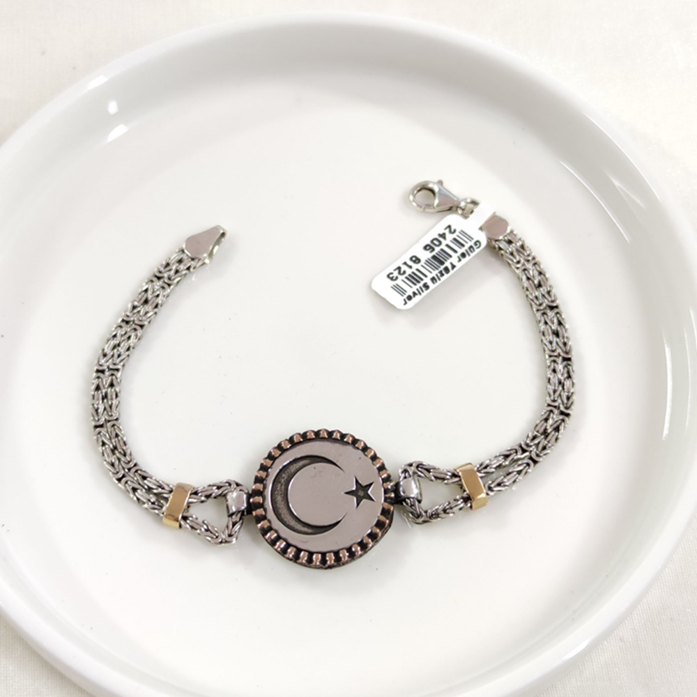 2,5 MM KRAL ZİNCİRLİ AY YILDIZ ERKEK BİLEKLİK 20 CM