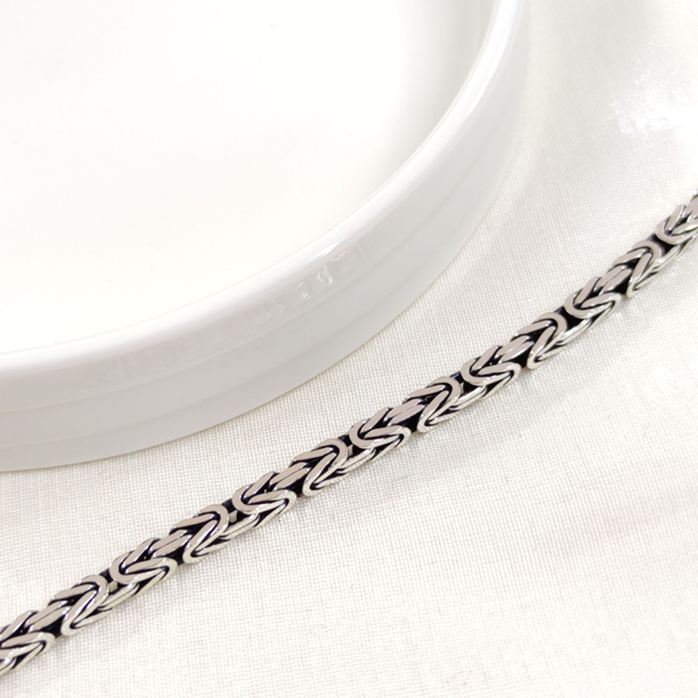 3,80 MM GÜMÜŞ KARE KRAL ZİNCİR BİLEKLİK 22 CM
