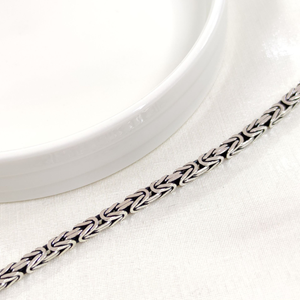 3,80 MM GÜMÜŞ KARE KRAL ZİNCİR BİLEKLİK 22 CM
