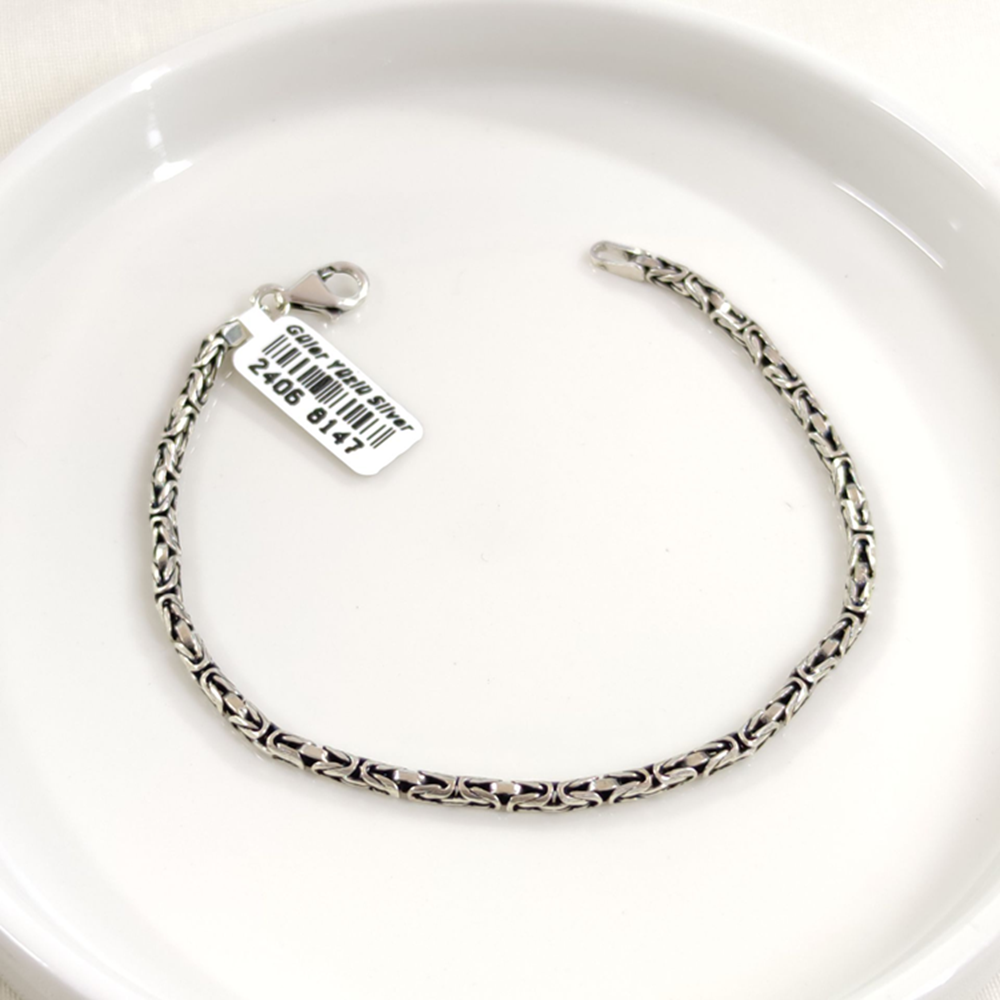 2,70 MM GÜMÜŞ YUVARLAK KRAL ZİNCİR BİLEKLİK 20 CM