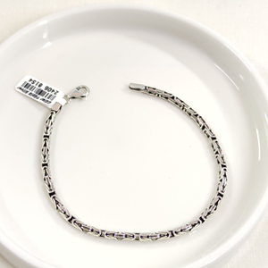 3,30 MM GÜMÜŞ YUVARLAK KRAL ZİNCİR BİLEKLİK 21 CM