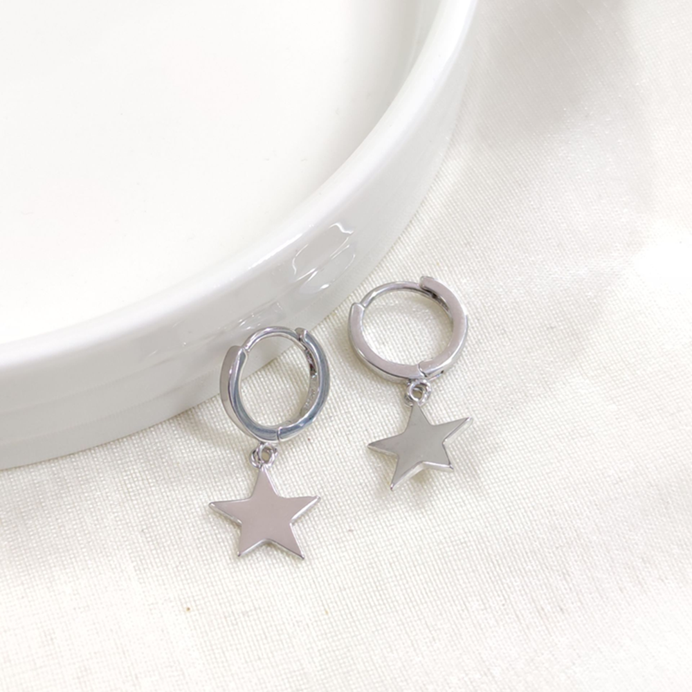 İTHAL YILDIZ 10 MM HALKA GÜMÜŞ KÜPE