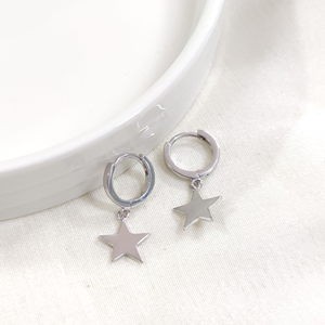 İTHAL YILDIZ 10 MM HALKA GÜMÜŞ KÜPE