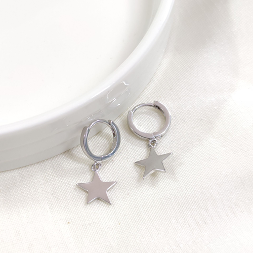 İTHAL YILDIZ 10 MM HALKA GÜMÜŞ KÜPE