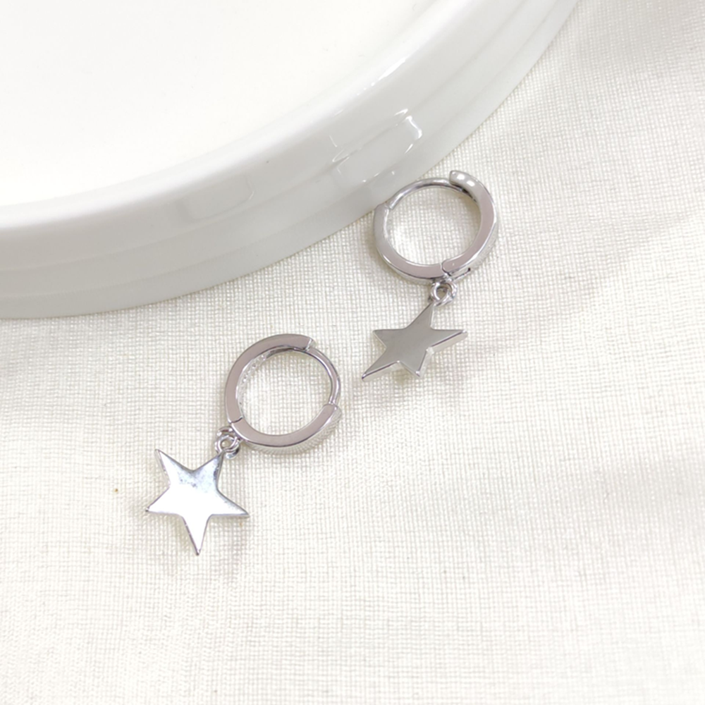 İTHAL YILDIZ 10 MM HALKA GÜMÜŞ KÜPE