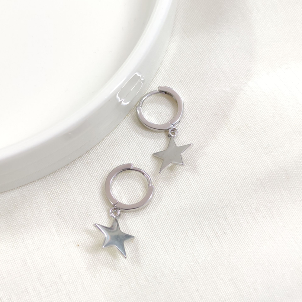 İTHAL YILDIZ 10 MM HALKA GÜMÜŞ KÜPE