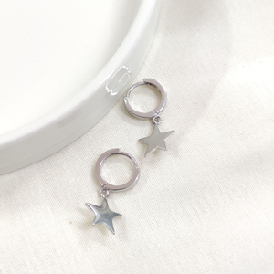 İTHAL YILDIZ 10 MM HALKA GÜMÜŞ KÜPE