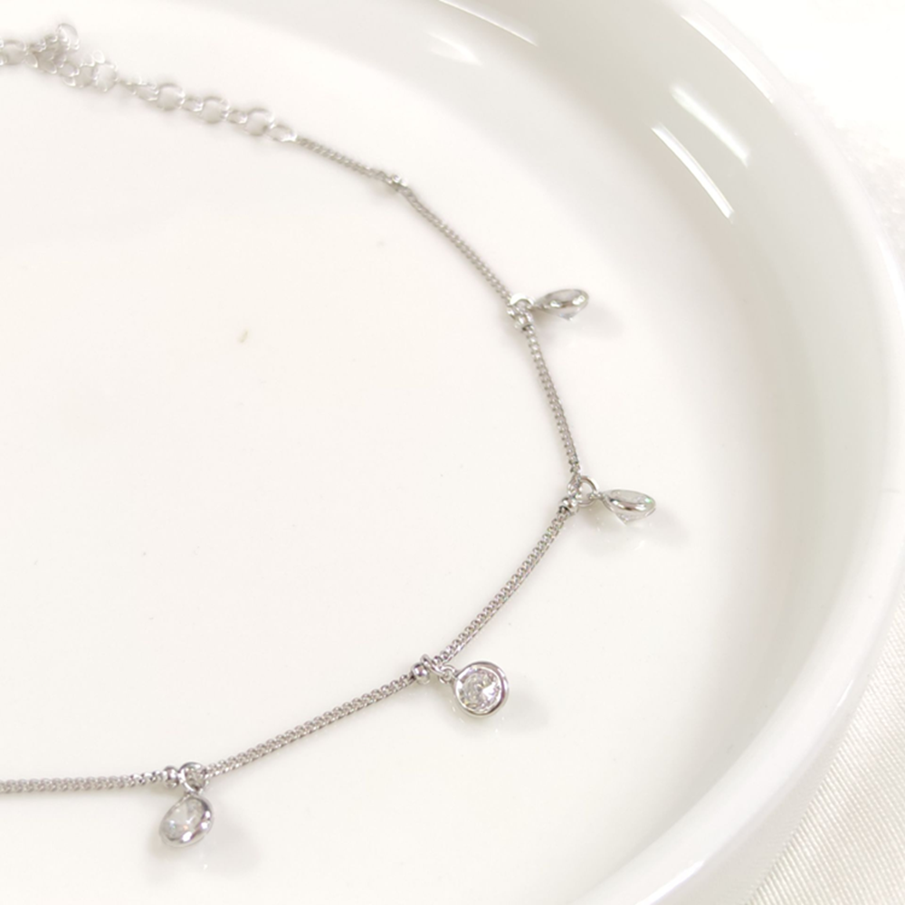 ZİRKON TAŞLI SALLANTILI GÜMÜŞ HALHAL