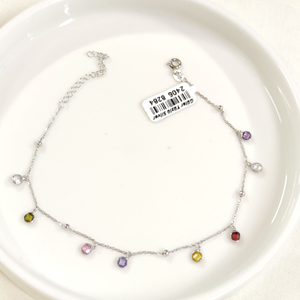 RENKLİ SOFT TAŞLI SALLANTILI GÜMÜŞ HALHAL