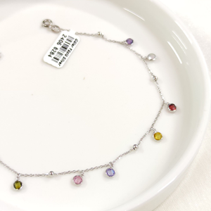 RENKLİ SOFT TAŞLI SALLANTILI GÜMÜŞ HALHAL