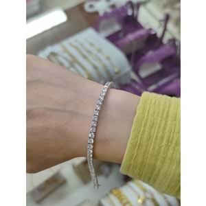 İTHAL 3,5 MM SU YOLU GÜMÜŞ BİLEKLİK 20 CM