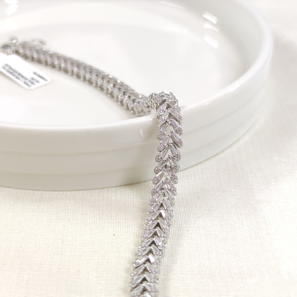 İTHAL 7 MM BAŞAK SU YOLU GÜMÜŞ BİLEKLİK 18 CM