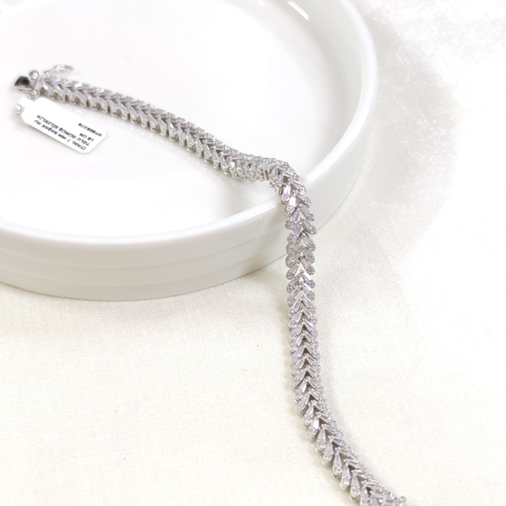 İTHAL 7 MM BAŞAK SU YOLU GÜMÜŞ BİLEKLİK 18 CM