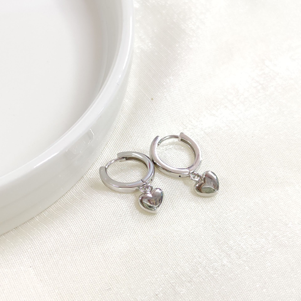 İTHAL KALP GÜMÜŞ 10 MM HALKA KÜPE