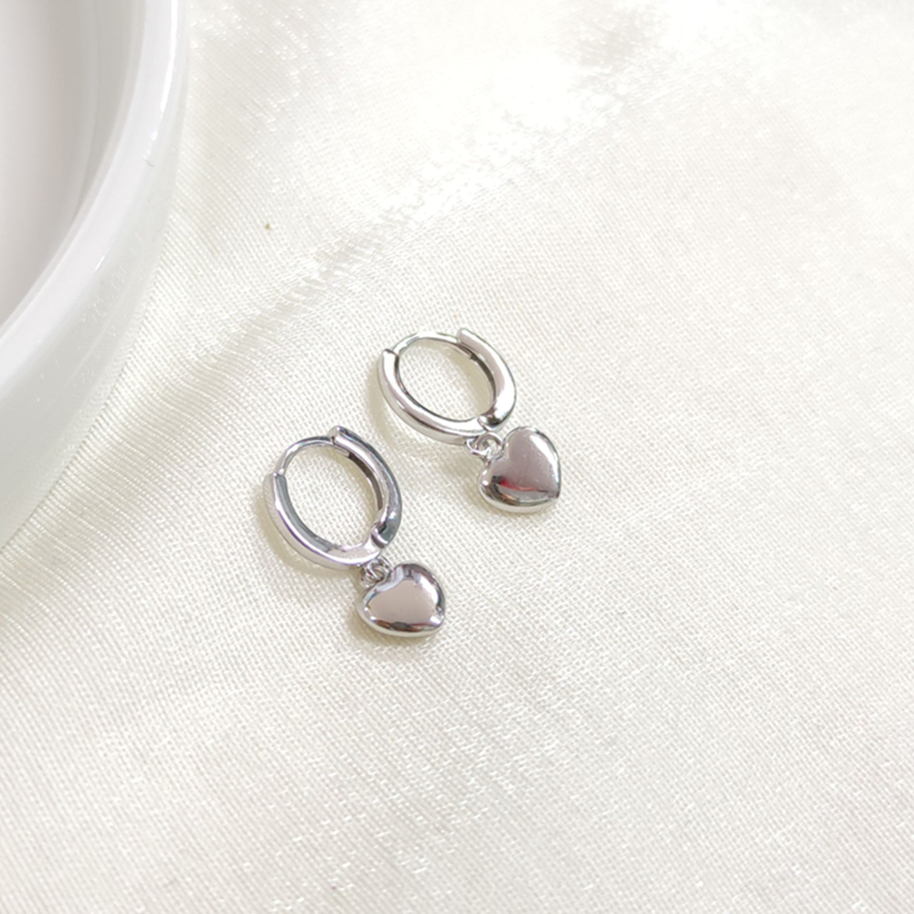 İTHAL KALP GÜMÜŞ 8 MM HALKA KÜPE