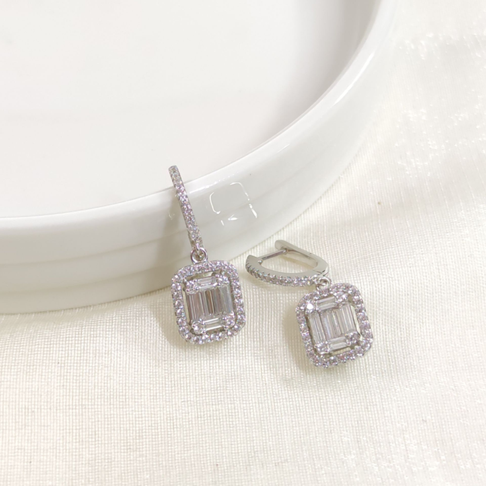 İTHAL PIRLANTA MONTÜR BAGET GÜMÜŞ 10 MM HALKA KÜPE