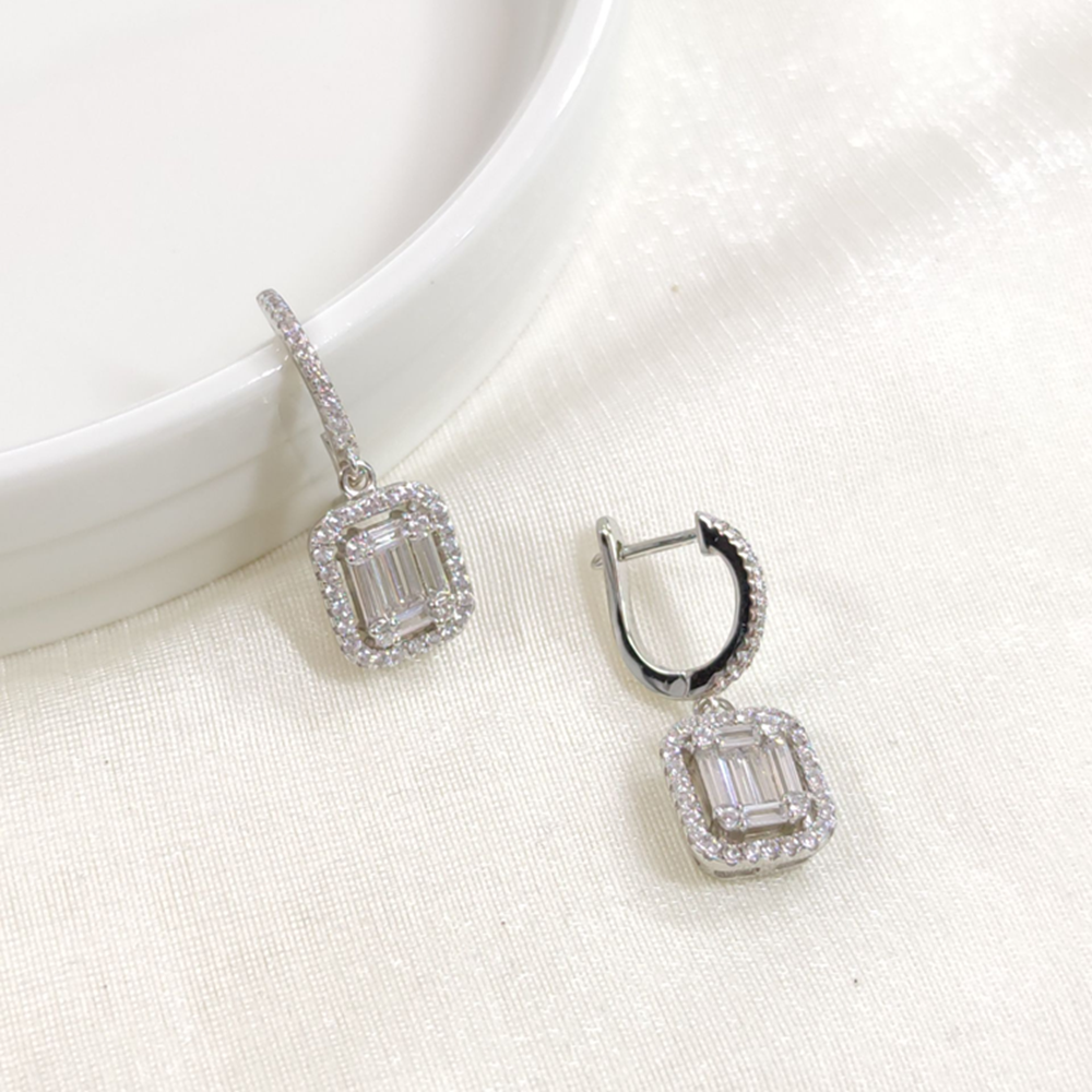 İTHAL PIRLANTA MONTÜR BAGET GÜMÜŞ 10 MM HALKA KÜPE