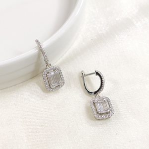 İTHAL PIRLANTA MONTÜR BAGET GÜMÜŞ 10 MM HALKA KÜPE