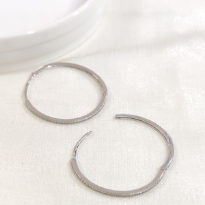 İTHAL 33 MM TAŞLI GÜMÜŞ HALKA KÜPE