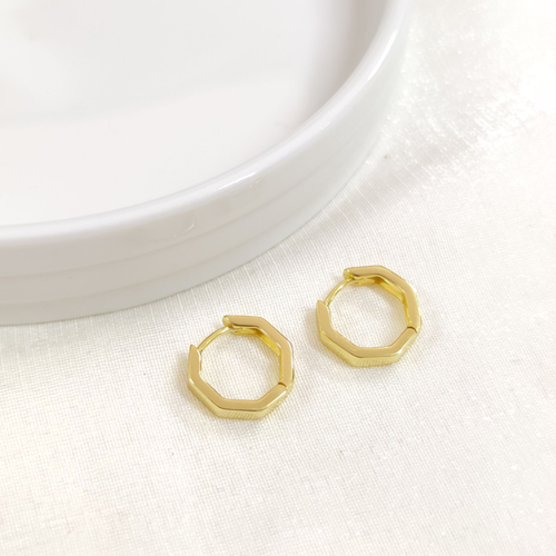 İTHAL 12 MM SEKİZGEN GÜMÜŞ HALKA KÜPE