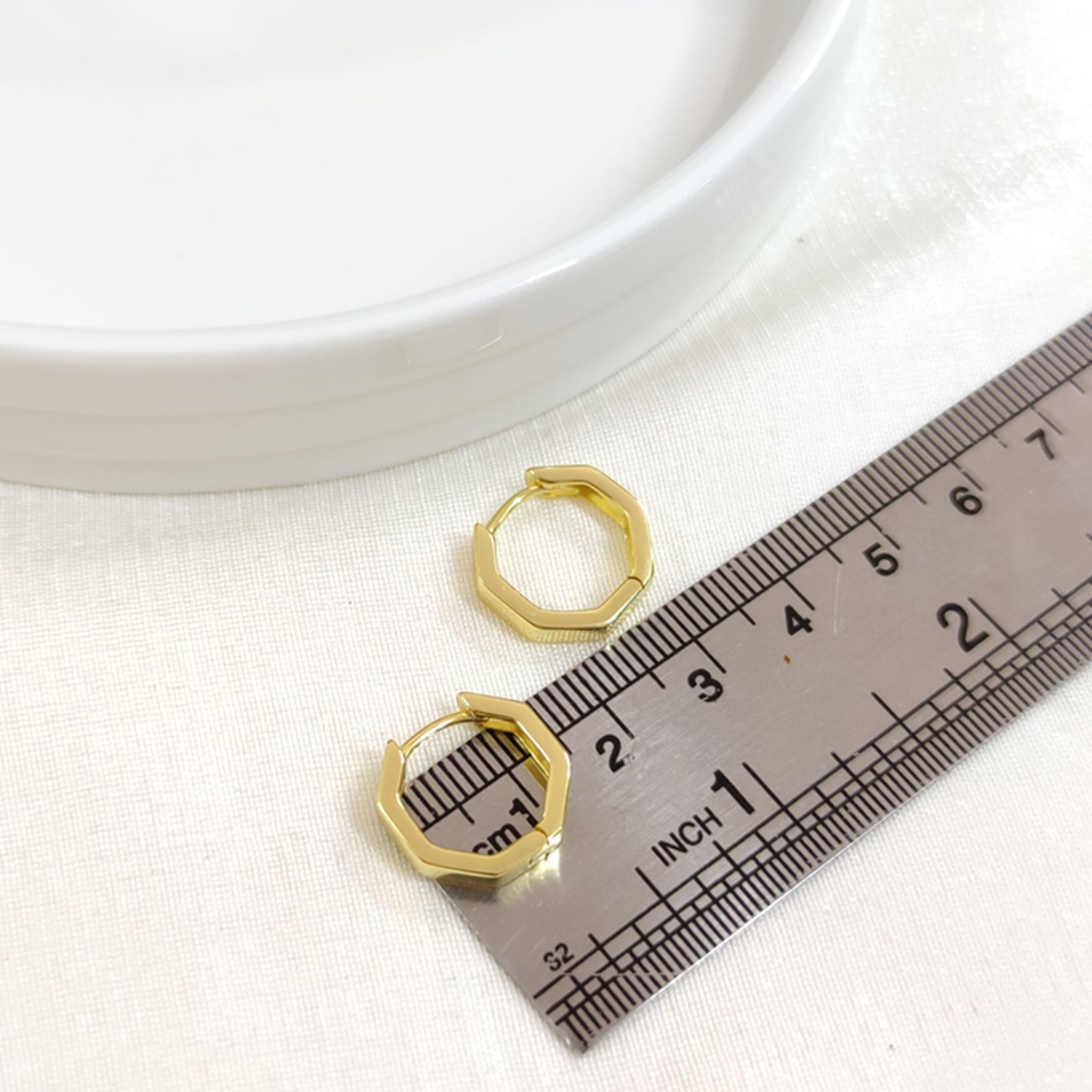 İTHAL 12 MM SEKİZGEN GÜMÜŞ HALKA KÜPE