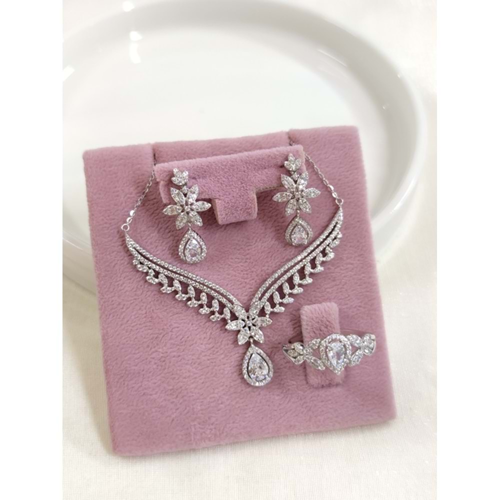 İTHAL DAMLA MONTÜR ÜÇLÜ GÜMÜŞ SET - 18