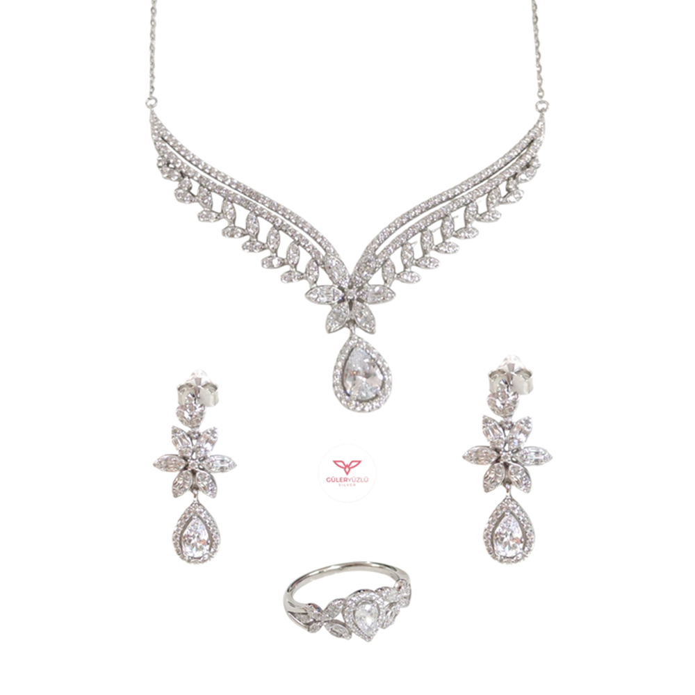 İTHAL DAMLA MONTÜR ÜÇLÜ GÜMÜŞ SET - 18