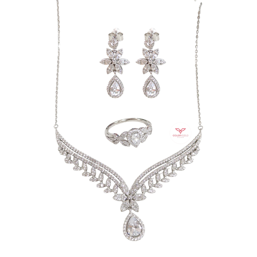 İTHAL DAMLA MONTÜR ÜÇLÜ GÜMÜŞ SET