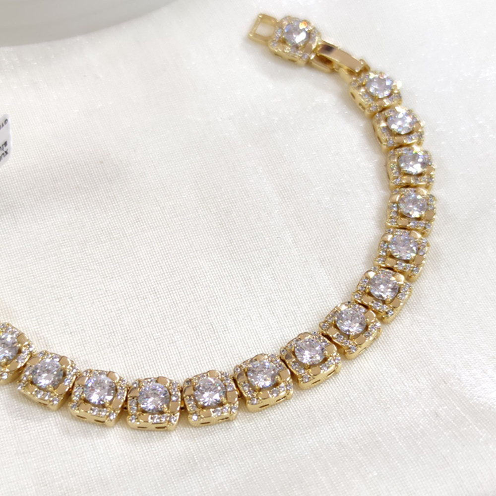 XUPING KARE TAŞLI BİLEKLİK GOLD 16+2 CM