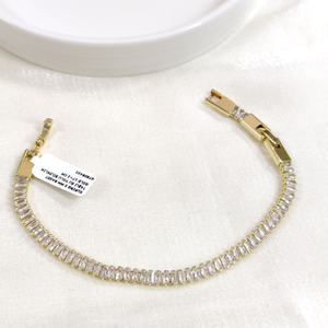 XUPING 5 MM BAGET TAŞLI SU YOLU BİLEKLİK GOLD 17+2 CM