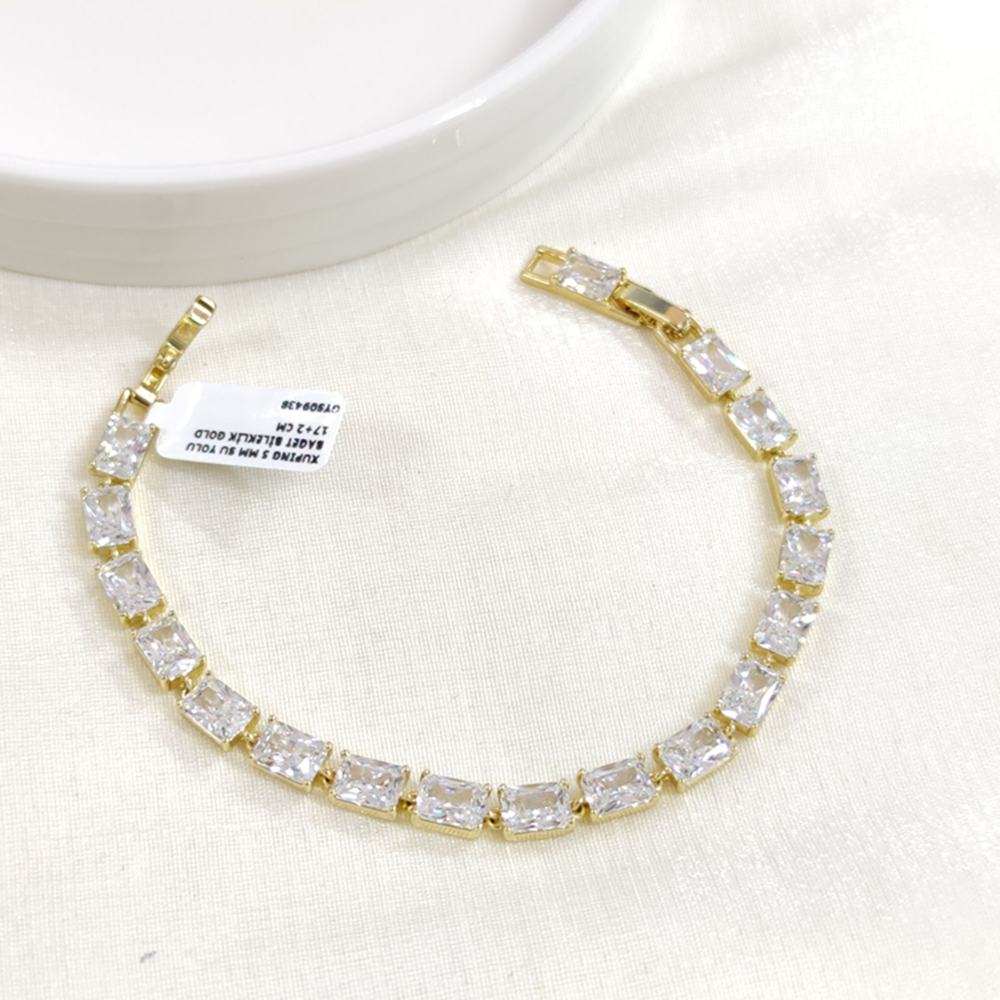 XUPING 5 MM SU YOLU BAGET BİLEKLİK GOLD 17+2 CM