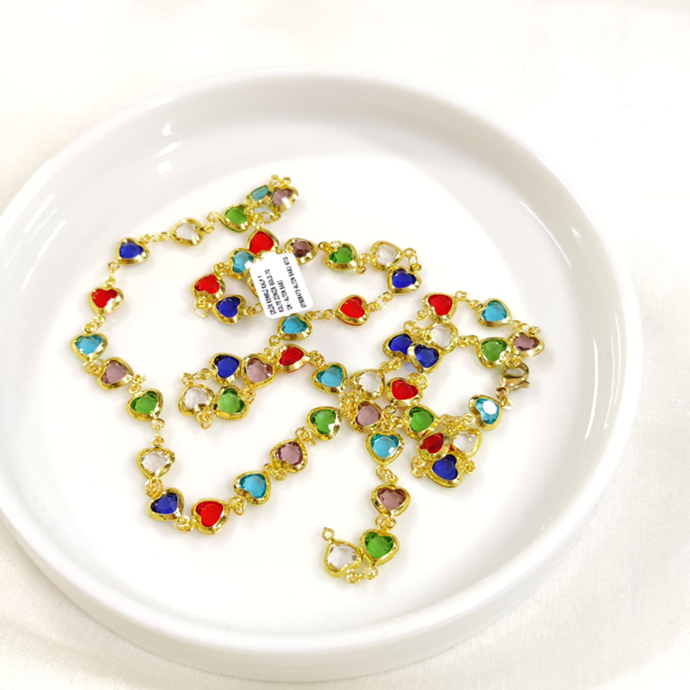 ÇELİK RENKLİ KALP Y KOLYE ZİNCİR GOLD 70 CM